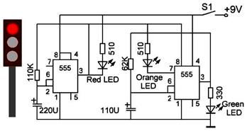 基于555集成電路的交通信號燈模擬電路設(shè)計